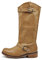 IF Fashion Scarpe Stivali da Donna al Polpaccio Biker Motociclista con Fibbie Anfibi LY71 Senape (Beige) N.39