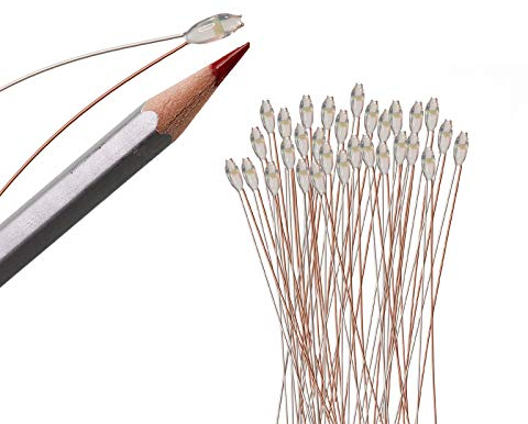 Evemodel 30Stk. Vorgelötet Micro Wasserdicht SMD Led Bauform 0603 20cm Diycraft (lila)