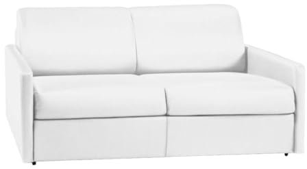 Vente-unique Schlafsofa 3-Sitzer - Liegefläche: 140 cm - Matratzenhöhe: 22 cm - Kunstleder - Weiß - CALIFE