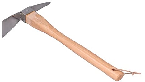 Zappa a piccone in acciaio inossidabile con manico in legno, piccone per scavare Piccone per scavare, zappa a piccone da giardino