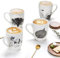MACHUMA Set of 4 Coffee Mug Sets, 350ML/12 OZ Ceramic Coffee Mugs, Set with Different Tree Patterns Coffee Cup