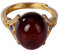 WLLDDDIU Ring Aus 925Er Sterlingsilber, Vergoldet, Leichtes Luxuspolieren, Eingelegter Roter Bernstein, Mikrobesetzter Zirkon, Offene, Verstellbare Ringe, Schmuckgeschenke Für Jungen, Mädchen, Mä