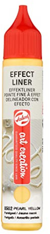 Talens Art Creation Effect Liner - 28 ml Jaune nacré 8502 - Liner relief 3D pour textiles et surfaces - Stylo à peinture lavable - Finition nacrée