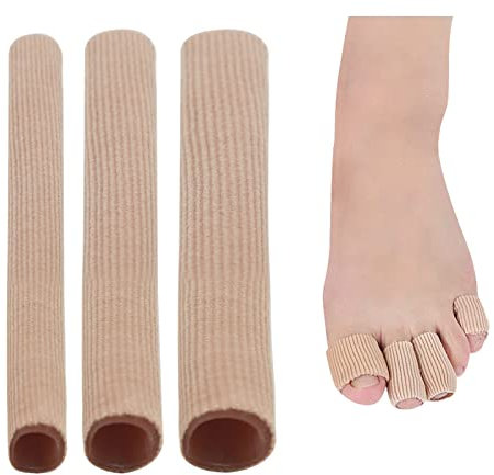 3 Größen, zuschneidbar, elastisch, Stoff-Zehenschutz, mit Gel-Futter, Zehenkissen, Schlauch, Zehenschläuche, Ärmel, weiches Gel, Mais-Polster, Protektoren für Zehen, Finger, Blasen, Schwielen (3)