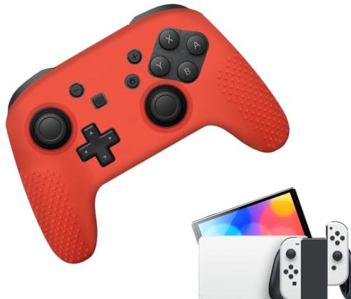 Gadgetpoint | Cover in silicone Pro Controller | 3.70 | Rosso | Custodia protettiva Skin Grip | Custodia morbida | Compatibile con Nintendo Switch & LITE
