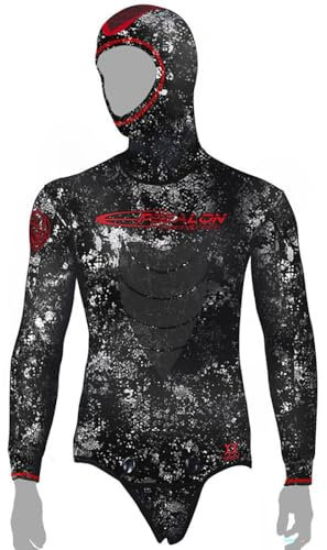 EPSEALON - Jacken 5 mm – Black Seabass – Unterwasserjagd, Tauchen – Neopren Yamamoto 039 – Ärmel aus SCS (M)