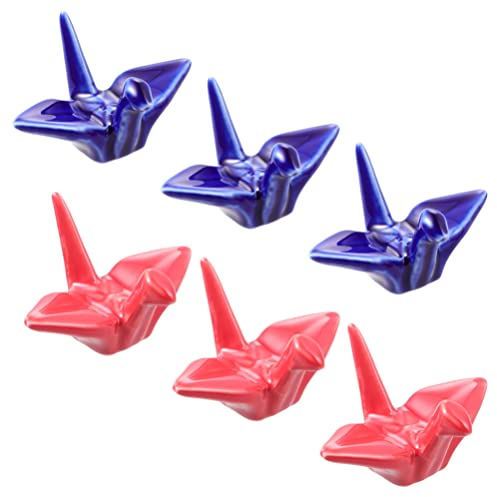 UPKOCH 6 Pezzi Poggia Bacchette Gru di Carta Poggiamestolo in Ceramica Poggia Cucchiaio e Bacchette Posate da Tavolo da Pranzo Poggia Forchetta da Tavolo Poggia Posate Giappone Piccolo