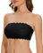 WOWENY Reggiseno Senza Spalline con Bretelle Trasparenti a Fascia da Donna Senza Ferretto in Pizzo Imbottito Nero S