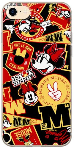 ERT GROUP mobile phone case for Iphone 7/8/ SE 2/ SE 3 original and officially Licensed Disney pattern Minnie 074 optimally adapted to the shape of the mobile phone, case made of TPU