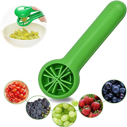 yufana Outil trancheur de Raisin, Coupe-Raisin pour Enfants, Trancheuse de Tomates, Gadget de Cuisine Multifonctionnel de Coupe de Fruits et légumes pour Les Enfants(plus vert)
