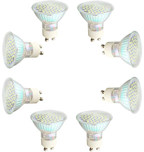 Mengjay 8 Stück GU10 3W 60 SMD 2835 LED Spot Strahler Energiesparlampe Birne Leuchte Leuchtmittel Kaltweiß 6000K (ersetzt 30W Halogenlampen, 120° Abstrahwinkel, LED Birnen Leuchtmittel)