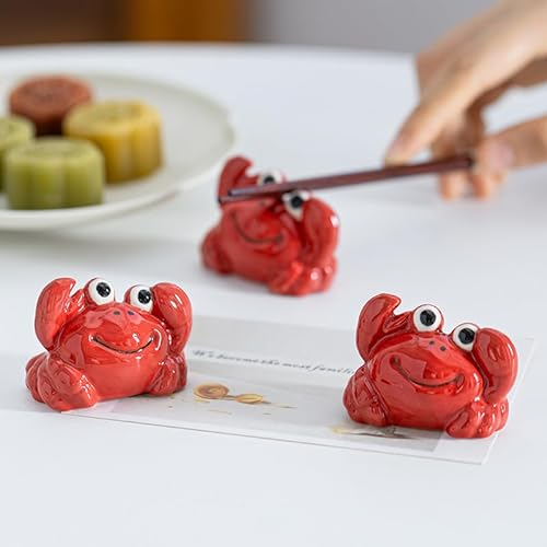 Juego de 2/4/6 Uds. De soporte para palillos de cangrejo, soporte para tenedores reutilizable de cerámica, juego de almohadas y cucharas, estante de estilo chino japonés para Decoración de mesa