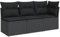 vidaXL Gartensofa mit Kissen 3-Sitzer, Sofa mit Staufach unter Sitzfläche, Terrassensofa mit abnehmbarem waschbarem Bezug, Gartenmöbel Terrassenmöbel, Schwarz Poly Rattan