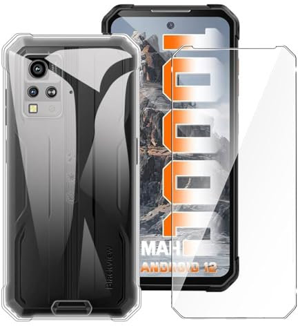 LYZXMY Hülle für Blackview BV4800 (6.56) + 1 Stück für Panzerglas Displayschutzfolie Schutzfolie - Transparent Weich Silikon Schutzhülle Flexibel TPU Tasche Case