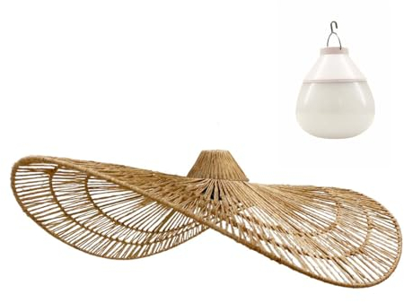 Suspension MARBELLA NOMAD en jute naturel style bohème avec ampoule LED blanc/RGB nomade