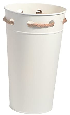 Supvox Vintage Eisen Eimer Für Blumen Antiker Pflanztopf Rustikale Blumenvase Für Garten Und Innendekoration Praktischer Blumentopf Eisen Weiß Durable Und Vielseitig