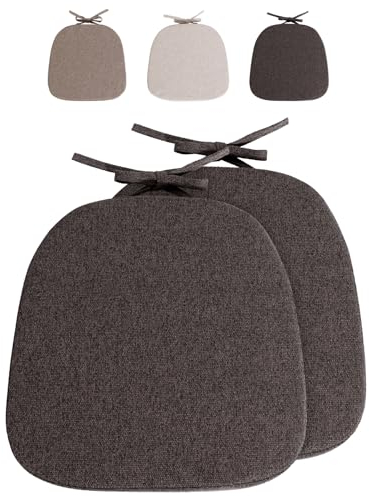 Stuhlkissen 40x40cm Sitzkissen halbrund Rutschfestes Stuhlauflage Sitzpolster für Stuhl Sitzkissen für Gartenstuhl, Küche oder Esszimmer Stuhlkissen mit Bändern Outdoor Indoor (dunkelgrau-2pcs)