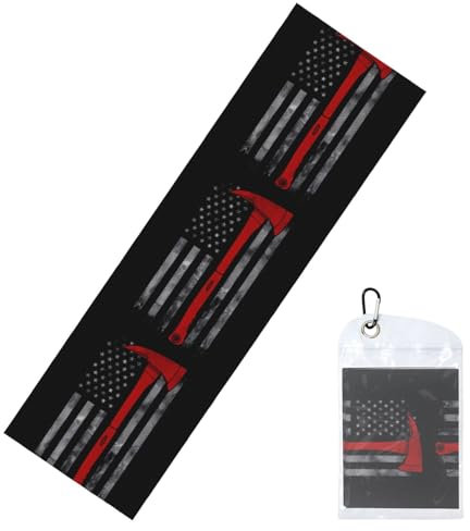 YYHWHJDE Cold Exercise Towel 12x40 in Ice Towel Soft Breathable Chilly Towel for Yoga Sport Running Gym Workout Fitness Firefighter Axe Red Line Flag Printing