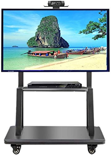 Meuble de Meuble TV Grand Chariot de télévision Mobile Robuste Meuble TV Roulant - pour 32-75 Pouces LCD LED Plasma Display Trolley Floor Stand avec Roues de Verrouillage, Charge 120 kg TV Rack Full