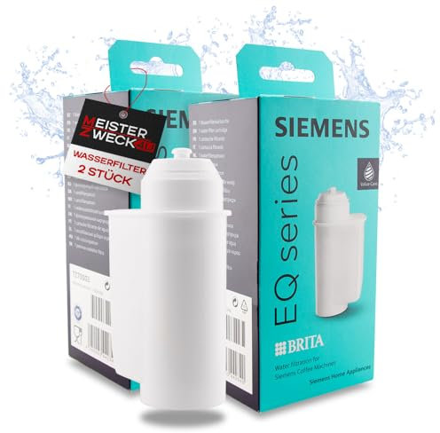 MEISTERZWECK4U 2x Wasserfilter TZ70003, kompatibel mit Siemens Kaffeevollautomat Kaffeefilter EQ-Serie Supresso Einbauvollautomaten - Brita Intenza Filterpatrone für Kalkschutz, Geschmacksverbesserung