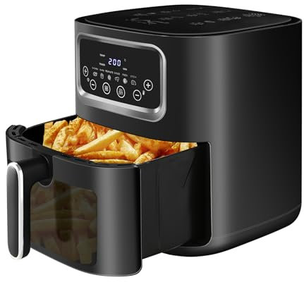 Friggitrice ad aria da 10 l, funzioni 10 in 1, friggere ad aria, arrostire, cuocere, grigliare, disidratare, friggitrici ad aria digitale touchscreen, cestello antiaderente e lavabile in