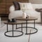 ML-Design Couchtisch 2er Set rund Ø60x40 cm/Ø80x45 cm, Naturholzoptik Platte, Metallgestell Schwarz, Beistelltisch-Set, Satztische in 2 Größen, 2 teilig Wohnzimmertische, Sofatische Kaffeetische Set
