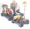 Meiurlex Beam Dampfmaschinen Modell mit Dampfgenerator & Lampenszene, Retrol Vollmetall Horizontalkessel Dampfmaschinen Bausatz, Physikalische Spielzeug für Erwachsene (84PCS)