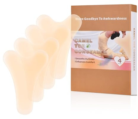 PRISESSA Camel Toe Concealer in Y-Form, wiederverwendbar, Nahtloser Camelzehenschutz, kein Camelzehenschutz, 4 Stück, gelb, Medium