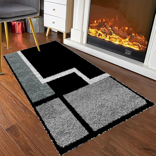 RxiBeFuw 80 x 115 cm Knüpfteppich Zum Selber Knüpfen Leuchtturm Tapisserie Teppich Knüpf-Sets Kreuzstich Set Knüpfteppich Formteppich Knüpfpackung KnüPfen Set für Anfänger,Teppich KnüPfen Set