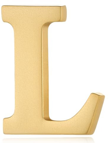 HONEY BEAR Broche Clips Pins Lettres Initiale Alphabet De A à Z pour Costume Homme/Femme Chemise Cravate Chapeau Vêtements Accessoires,0.59inches Or (L-059inch)