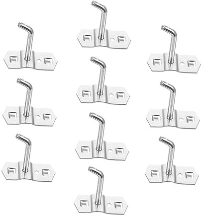 BUGUUYO 10st Lochbretthaken Werkzeughaken Für Garagenwand Werkzeughaken Für Stecktafeln Haken Zum Aufhängen Haken Für Werkzeugaufhänger Wandgitter Anbindung Stiftwerkzeughaken Silver Eisen