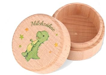 GADITIEK Zahndose Milchzähne für Mädchen und Jungen, Milchzahndose mit niedlichem Motiv, Zahnbox für Milchzähne, Geschenkideen zur Taufe und zum Geburtstag, neue Eltern Zahnfee Geschenk (Dinosaurier)