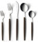 AOOSY 20 Stück Besteck Edelstahl Kunststoff Geschirr Set Geschirr Set Besteck Set inklusive Messer Gabeln Löffel Service für vier Personen Silber(4 Sätze)