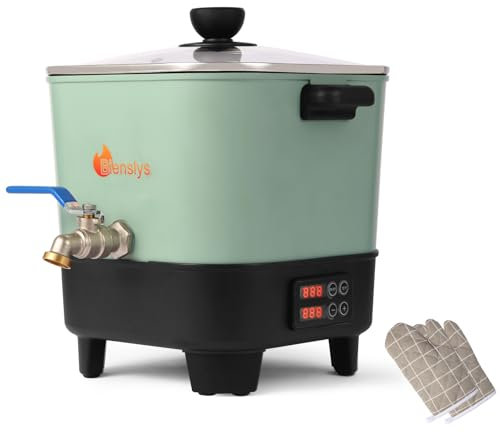 Bienslys 6.5L Electric Wax Melter for Candle & Soap Making-Digital Temperature Panel with Spout, Non-Stick, V Bottom for Easy Pour&Clean
