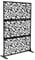 INMOZATA Decorative Privacy Screen with Stand, 183x120cm Freestanding Metal Outdoor Divider, Decorative Fence Screening with Expansion Screws for Garden Patio Pool Hot Tub, Autumn Leaves Pattern