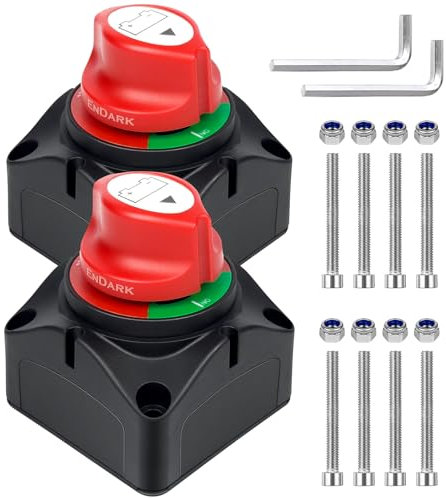 Coupe Circuit Batterie 12v 24v: ENDARK Coupe Batterie Voiture 48v 275A Interrupteur Sectionneur - Commutateur D'isolateur de Batterie pour Bateau Camion Camping Car Tracteur 2 packs