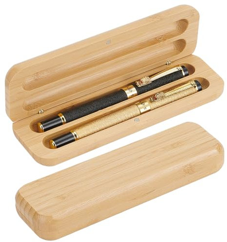 FINGERINSPIRE 2 Stück Stifteetui Aus Holz 17x5x2.45cm Rechteckige Aufbewahrungsboxen Aus Holz Burlywood Farbe Geschenkbox Für Bleistifte 2 Fächer Doppel Bleistift Vitrine