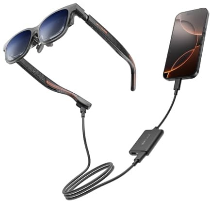 VITURE Luma Pro XR Glasses & USB-C XR Adapter Pro Bundle, for iPhone 17/16/15, Enabling Multi-Screen, Spatial & VR Video, 1-Click Immersive 3D, Enhanced 3DoF, Play/Work While Charging