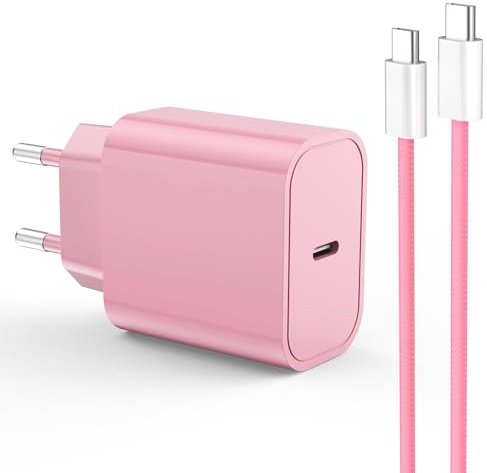 iPhone Ladegerät, 25W USB C Stecker mit USBC Kabel 2M, Netzteil für iPhone 17 16 Pro Max/16 Plus/15 Serie/iPad, Samsung Galaxy S25 S24 Fast Charger USBC PD Power Adapter Ladestecker