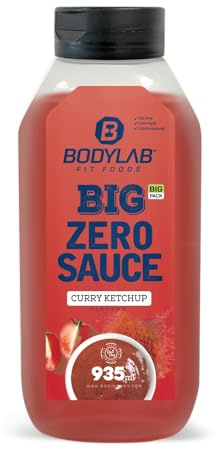 Bodylab24 BIG ZERO Sauce, Curry Ketchup, 935 ml | Kalorienarm, nur 3–9 kcal je 15-g-Portion, fett- und zuckerreduziert, ideal für süße und herzhafte Speisen