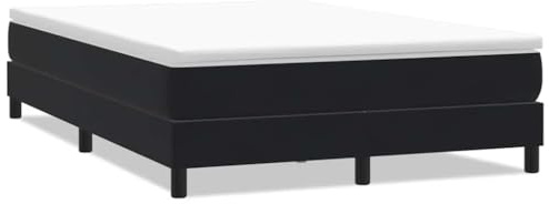 XHNIFBN Boxspringbett Schwarz 140x210 cm Samtbezug mit Lattenrost für ergonomische Unterstützung, runder Kopfteil, Starke Beine, modernes Design für Schlafzimmer und Gästezimmer