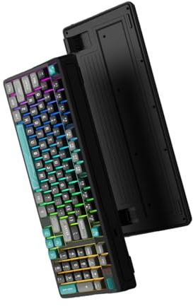 GKYQVE Gaming Keyboards with Tactiles Feedbacks Volumes Scrolls Wheel Dynamic RGBs Lighting 97Key Space Saving Cord Design RGBs Backlits Keyboards