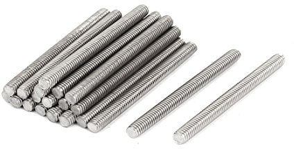 sourcing map M4 x 45mm Acier inoxydable 304 Bar entièrement filetée tige Ton argent goujons 20 Pcs