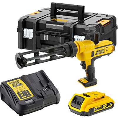 DEWALT - Pistolet à Mastic Électrique XR 18V 2 Ah - DCE560D1-QW - Pistolet à Cartouche 310 ml sans Fil en Coffret avec Batterie et Chargeur - Pistolet Silicone avec Variateur de Vitesses Électronique