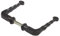 Amig - Lot de 2 poignées décoratives pour gouttières, clôtures ou portes de jardin Mod.101SP | Rosace Ø19 mm | Poignée 114 mm | Carré 8 mm | Type fer forgé | Zamak finition noire