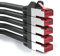 deleyCON 5x 0,25m Câble Patch CAT6 PIMF S/FTP un Blindage CAT-6 RJ45 Câble Réseau Câble Ethernet LAN DSL Routeur Modem Point D'Accès Patch Panels - Noir