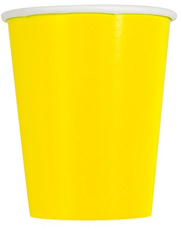 Unique Party 99206 - Gobelets en Carton - 266 ml - Couleur Jaune Néon - Paquet de 14