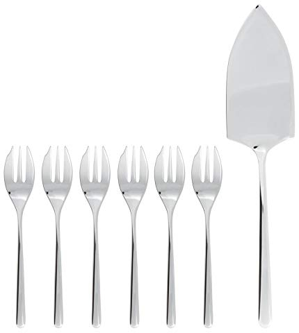 SAMBONET Cake Set, 6 Forks and Server Linear - S/Steel 52513A87