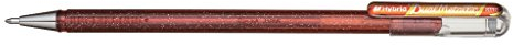 Pentel K110-DFX Dual Metallic Hybrid Dual Metallic Gelroller, Glitzer Gel, 1 Stück, orange/gelb 2 verschiedene Farb-Effekte auf hellem/dunklem Papier orange+metallic gelb