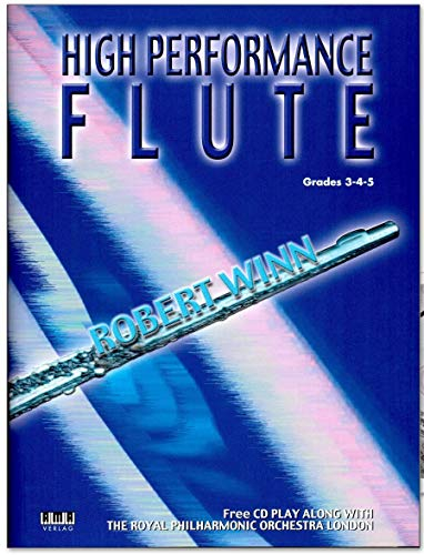 Flûte traversière haute performance - 80 morceaux - Série AMA de Robert Winn - De baroque au classique au jazz et Gospel - Avec CD, pince pour partitions en forme de cœur colorée
